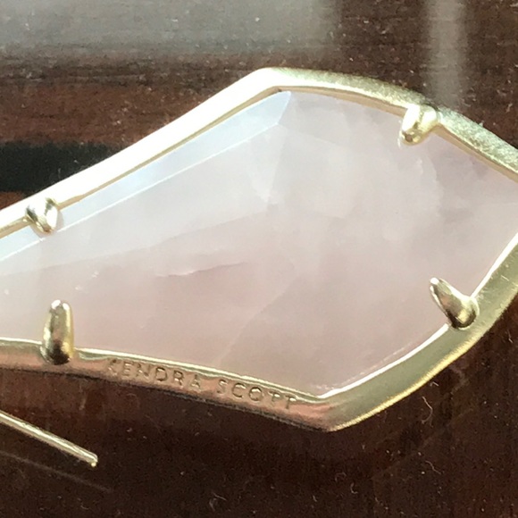 Kendra Scott Olivia Gold Rose Quartz Earrings - Picture 6 of 6